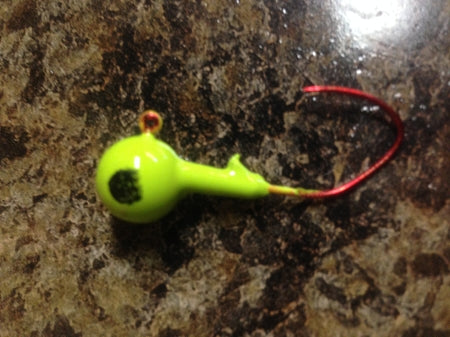25 Pack 3/8oz or 1/2oz Round Head Jigs Sickle 2/0 Red Hooks