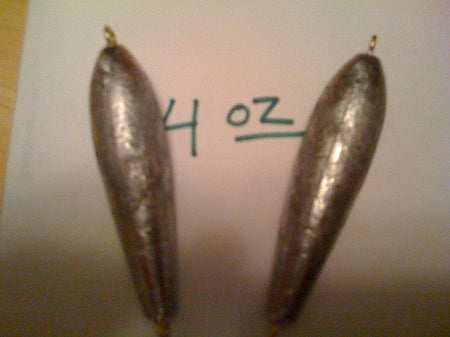 Inline Trolling Sinkers 4oz  25 Pack