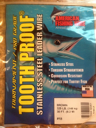 18 American Fishing Wire AFW Tooth Proof Stainless Steal Leadr 30 Ft – Crawdads  Fishing Tackle