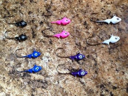 10 Pack Painted Minnow Head Jigs