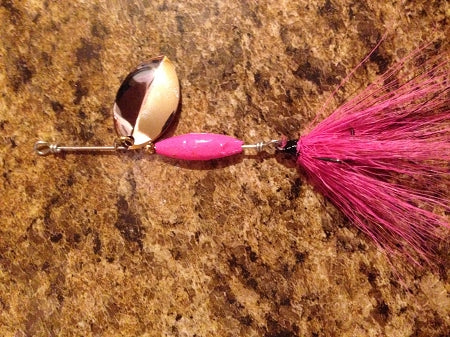 Crawdads Pink Bucktail Olympic Inline Spinner 1/4oz Bass, Pike, Salmon